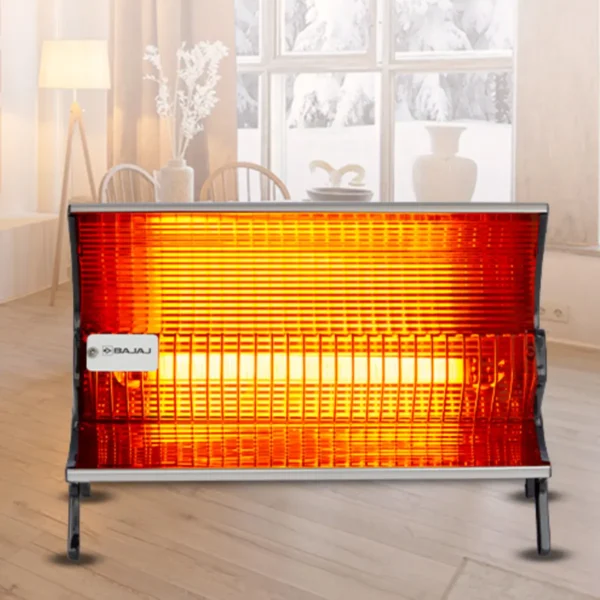 Bajaj Flashy Radiant Room Heater for Home | Stainless Steel Heat Reflector | Nickel-Chrome Mesh | Adjustable Thermostat | 1000W Ceramic Heater for Winter | Electric Room Heater | 2-Year Warranty by Bajaj